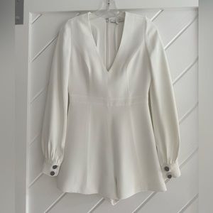 Alexis Long Sleeve White Romper